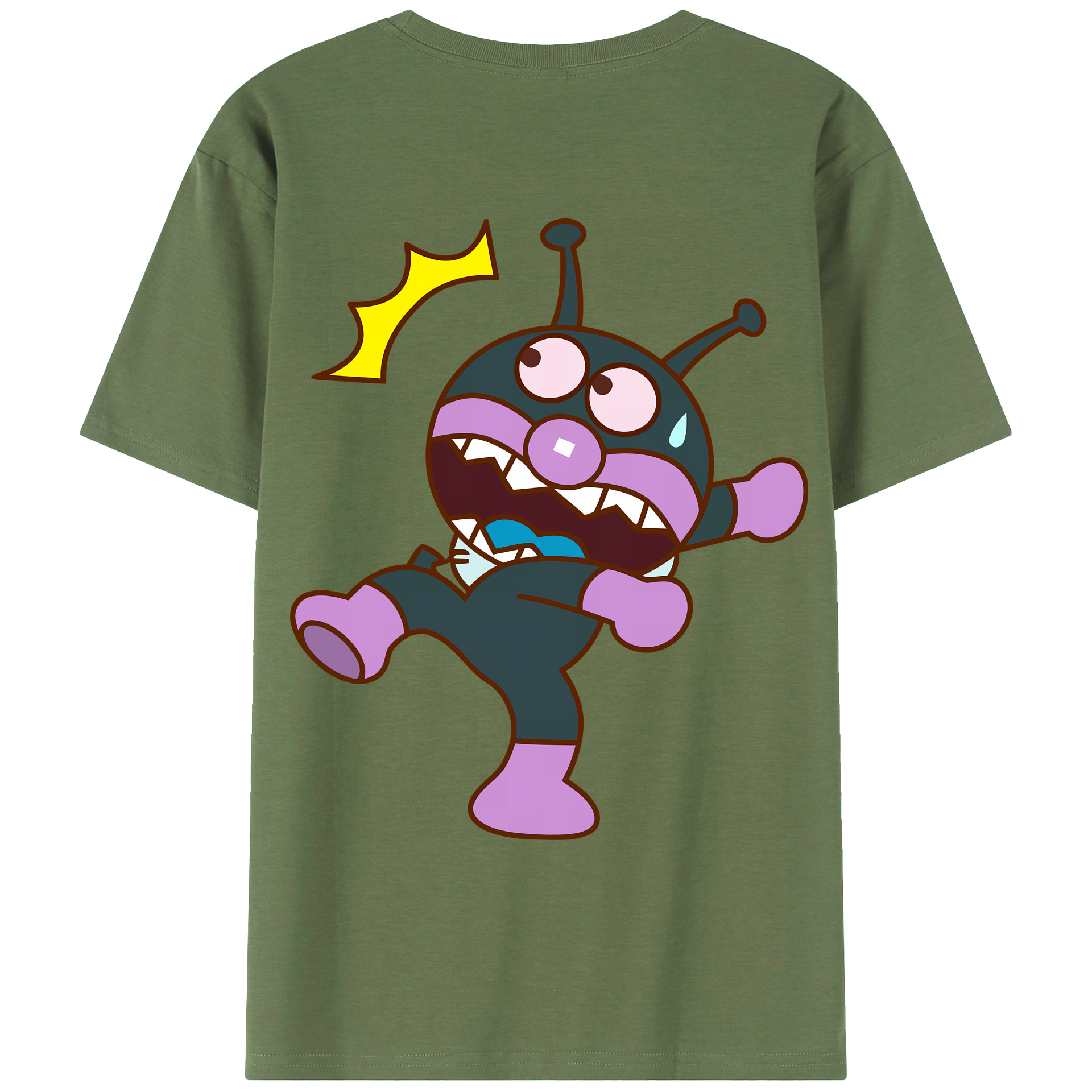（画像用） アンパンマン Anpanman 綿100％ メンズ半袖Tシャツ（バックプリント） 通気性